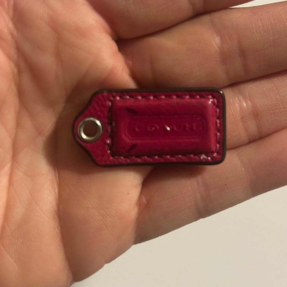 Coach Red Leather Bag Tag